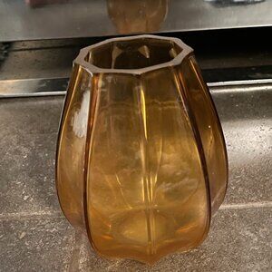 Dusky Orange Translucent Small Glass Vase